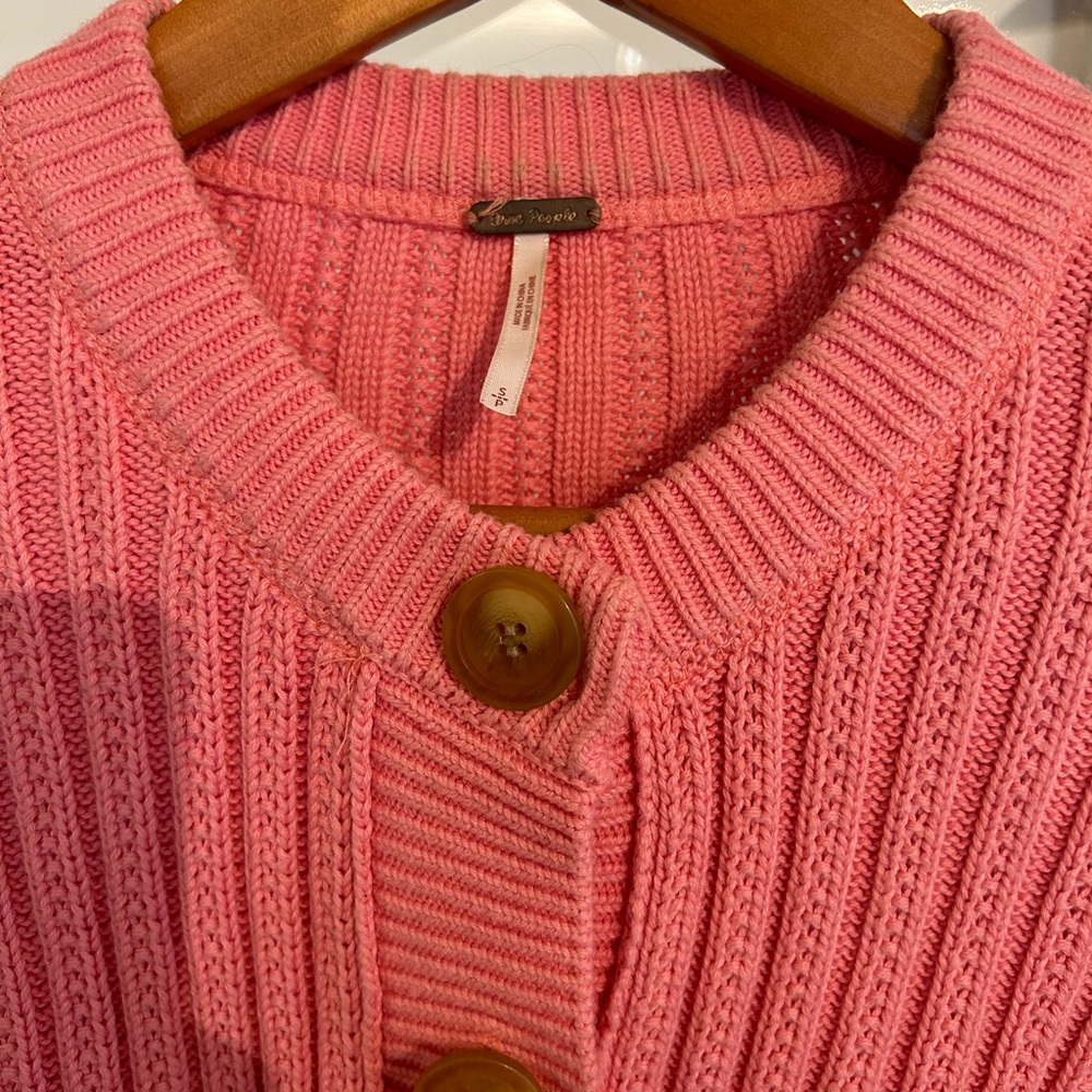 Free people all yours knit cardigan in pink - Picture 5 of 9